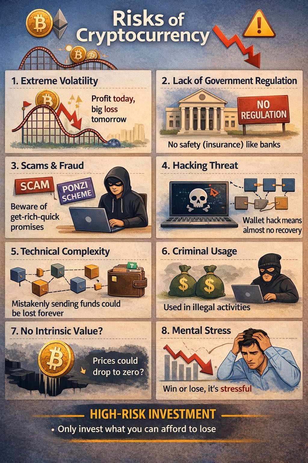 Cryptocurrency (such as Bitcoin or Ethereum) not only  few o