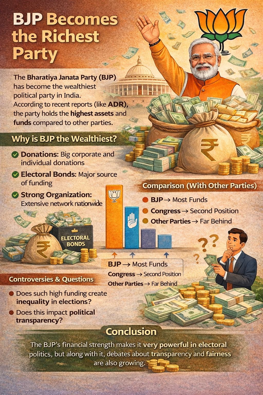 🏛️ BJP Becomes the Richest Party

The Bharatiya Janata Party