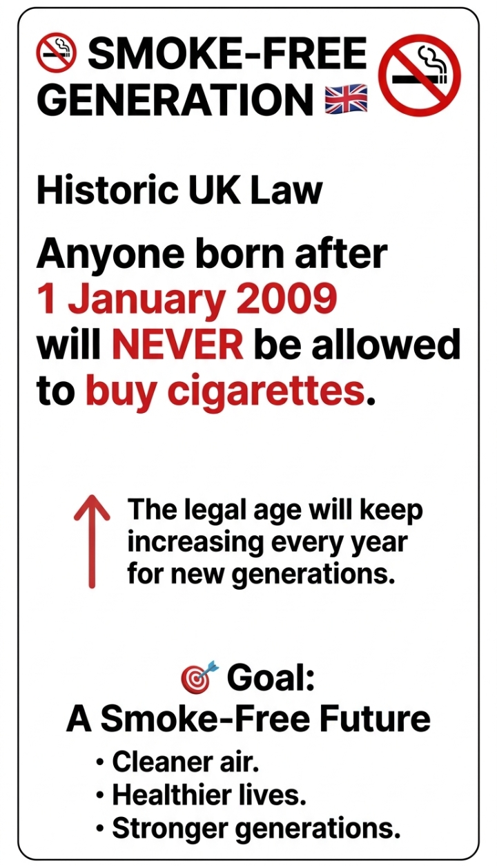 A historic shift for public health. 🇬🇧 Starting today, the U
