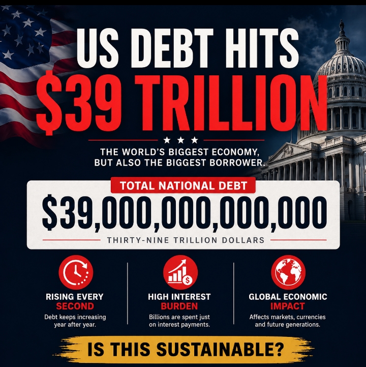 The US national debt just crossed $39 trillion.
Biggest econ