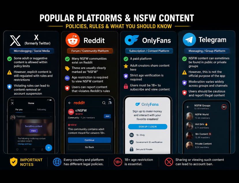 NSFW Policies on Popular Platforms 
🔞🎬