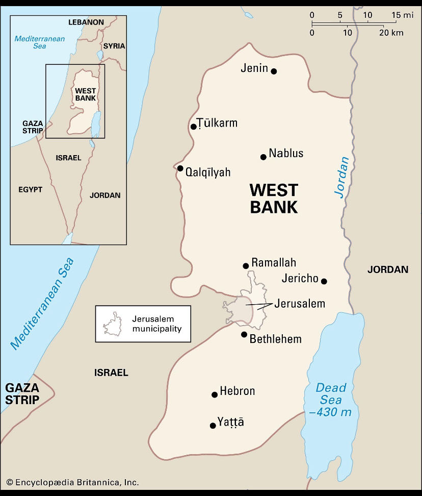 West Bank is a region in the Middle East located on the west