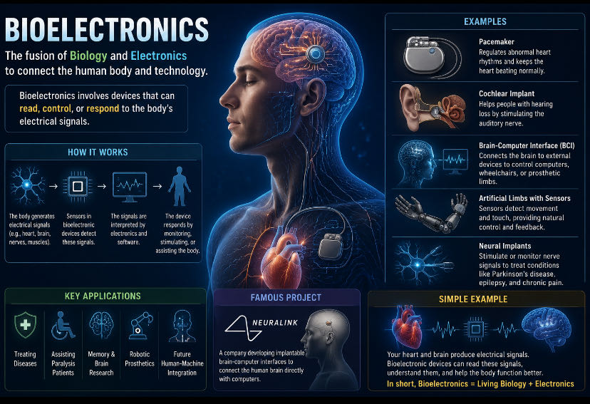 Bioelectronics is a field that combines biology and electron