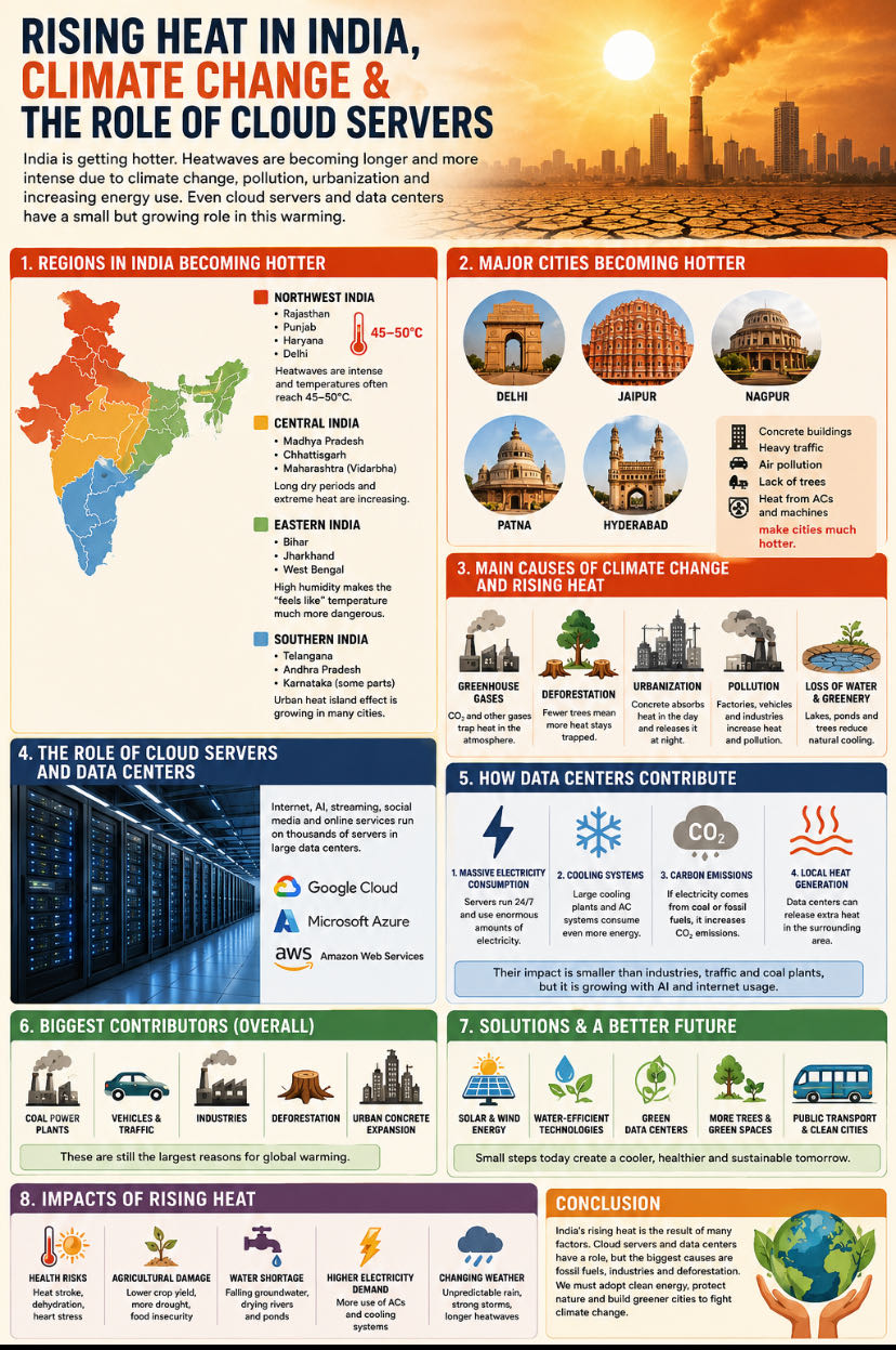 Rising Heat in India, Climate Change, and the Role of Cloud 
