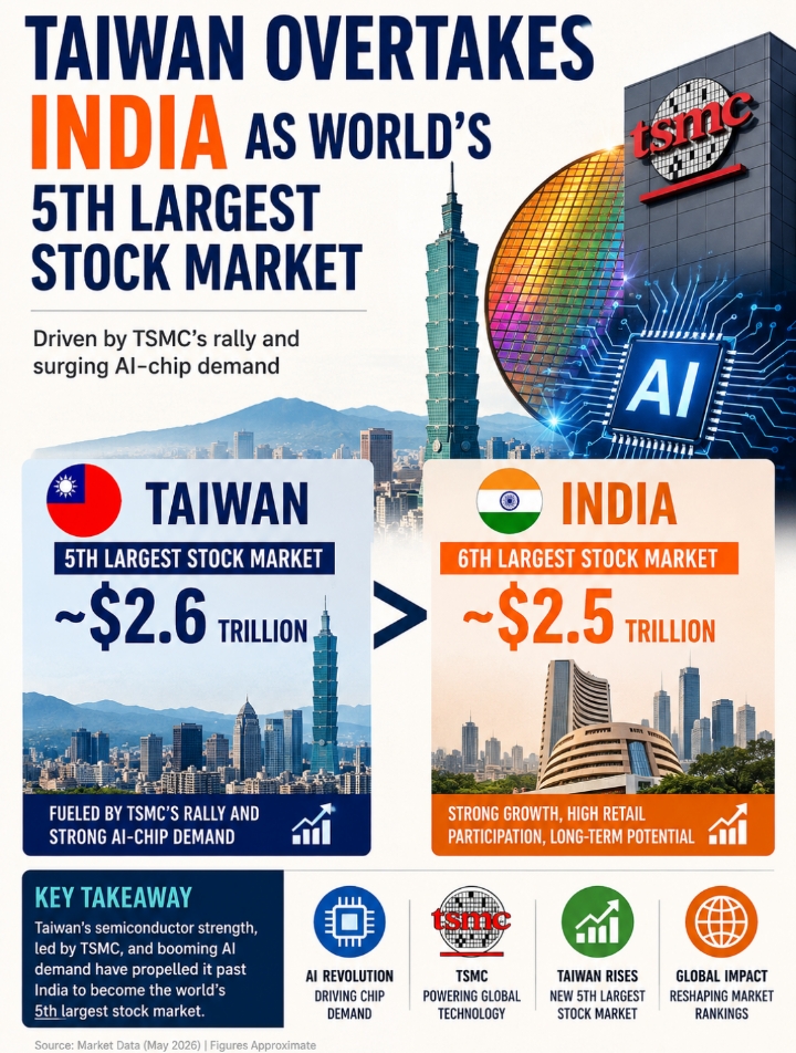 Taiwan recently overtook India as the world’s 5th largest st