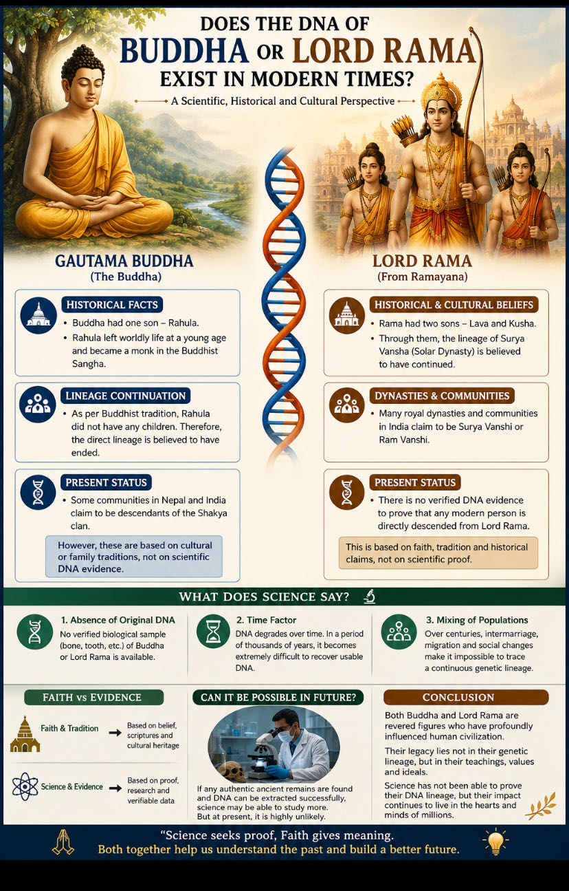 Could the DNA of Buddha or Lord Rama Still Exist Today?

Hum
