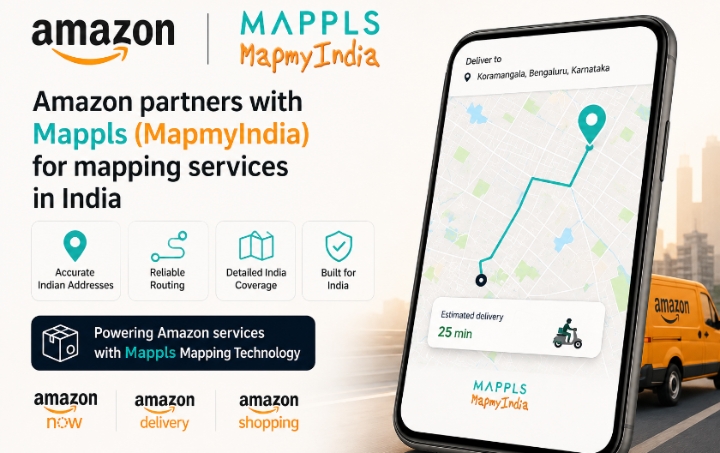 Amazon has started using Mappls (MapmyIndia) mapping technol