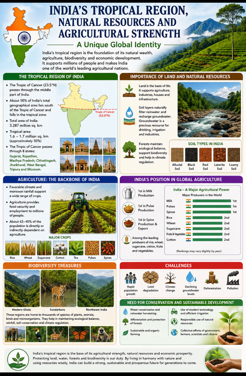 India’s Tropical Region, Natural Resources, and Agricultural