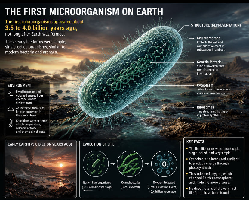 The first microorganisms on Earth are believed to have been 
