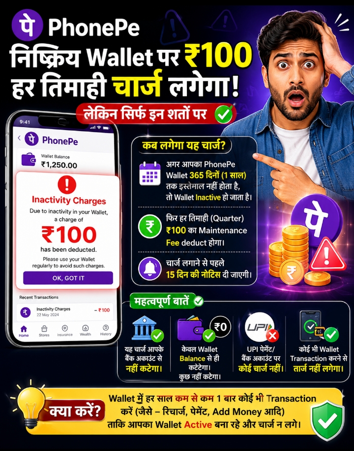 अगर आपका PhonePe Wallet 365 दिनों तक इस्तेमाल नहीं होता, तो 