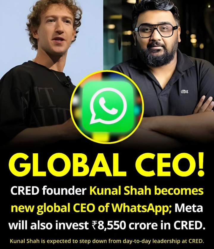 Kunal Shah to Join WhatsApp Leadership as Meta Backs CRED wi