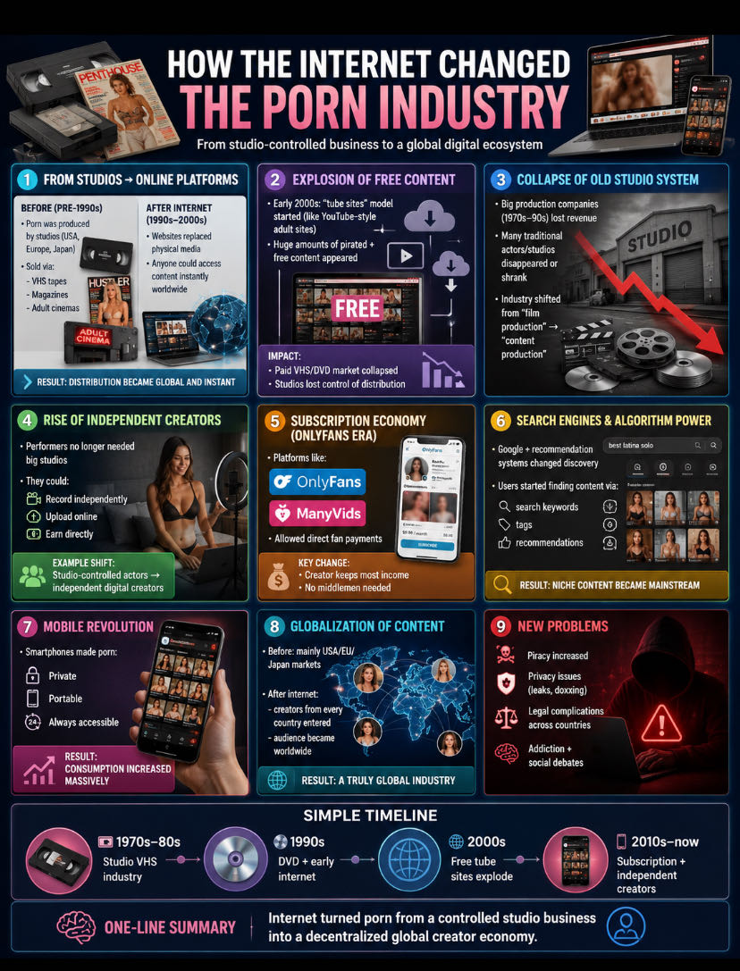 🌐 How the Internet Changed the Porn Industry

📼 1. From stud