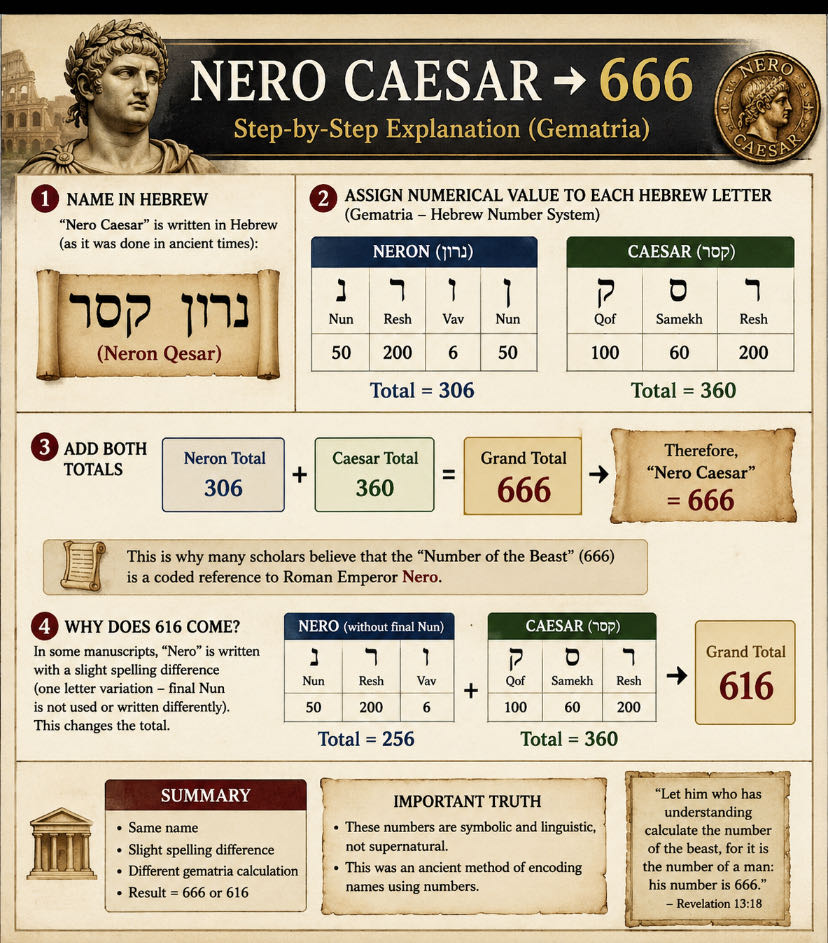 🔢 The numbers 666 and 616 come from the famous passage about