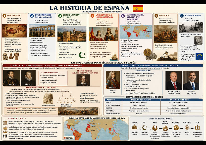 La Historia de España: Una explicación clara y completa 🇪🇸
L