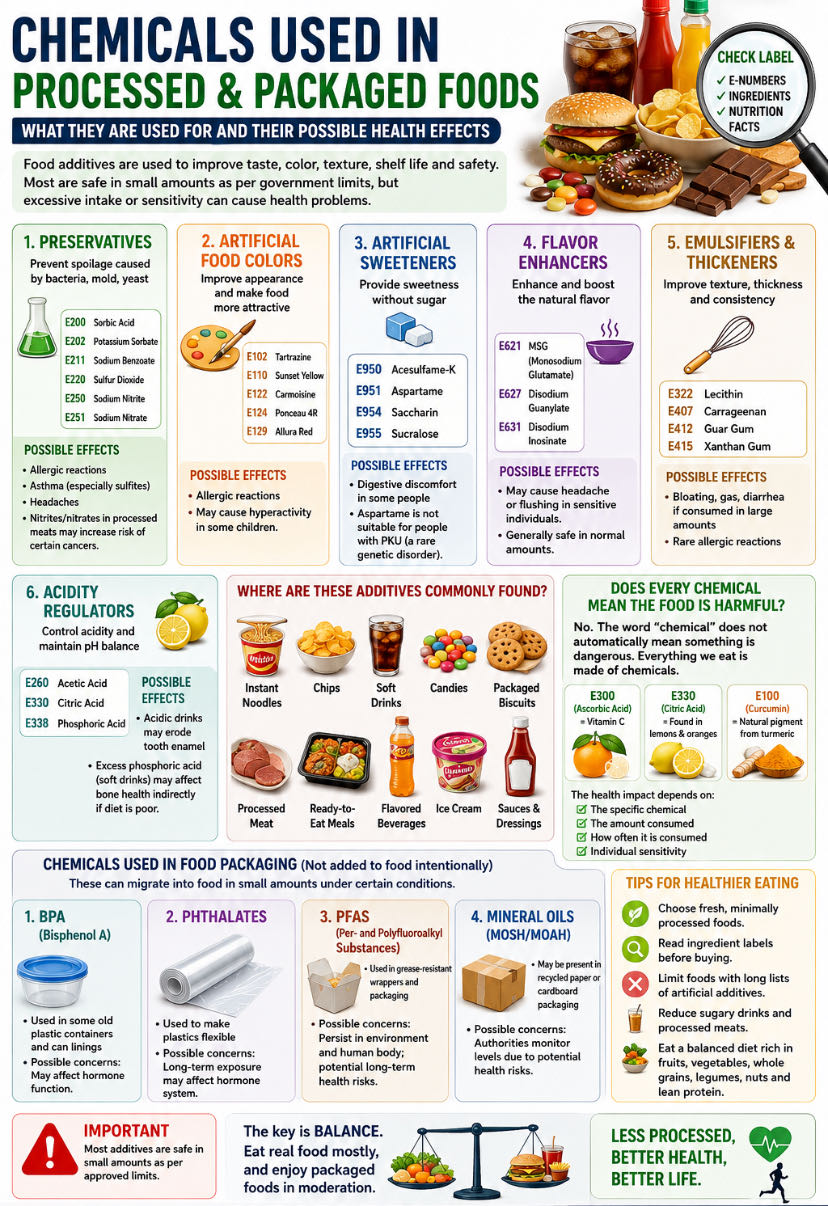 Chemicals Commonly Used in Processed and Packaged Foods and 