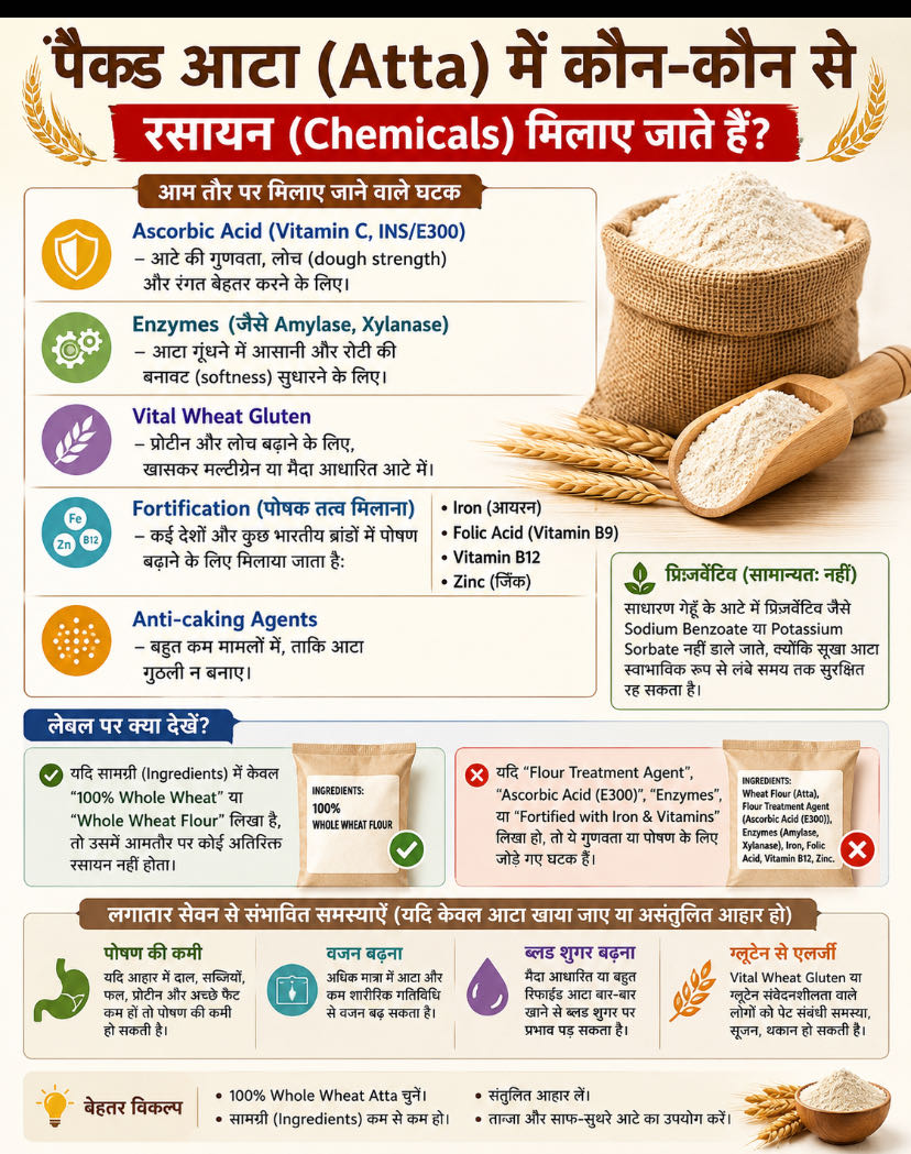What Chemicals Are Added to Packaged Atta (Wheat Flour)?

Th