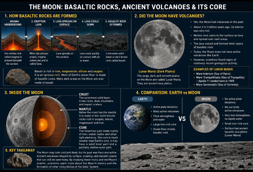 Basaltic Rocks, Ancient Volcanoes, and the Moon’s Core

The 