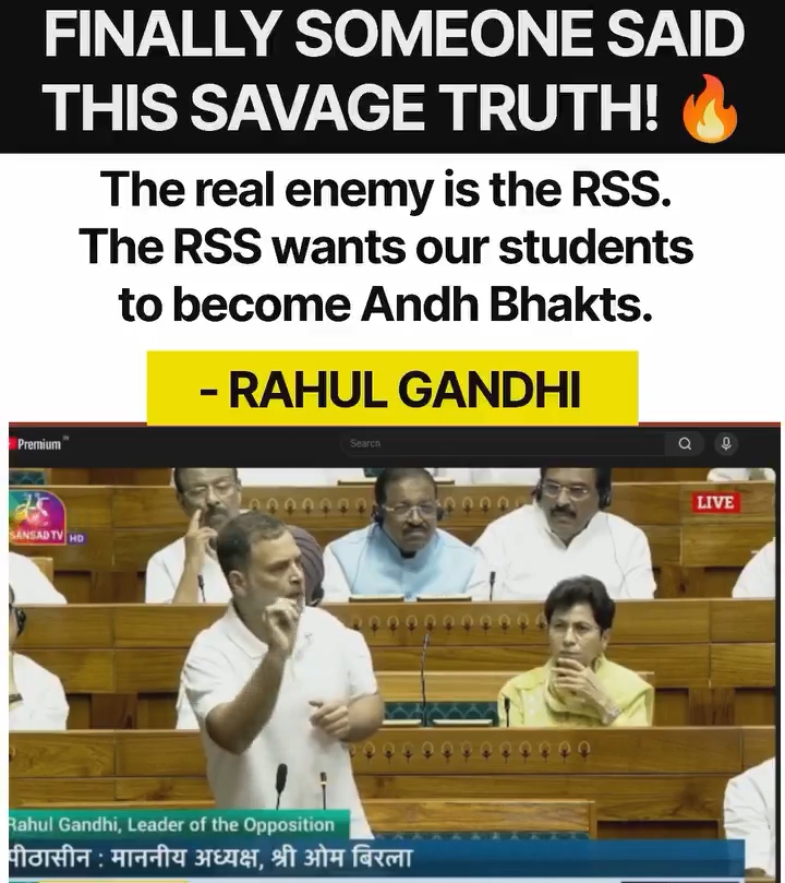 The real enemy is the RSS - Rahul Gandhi 🔥