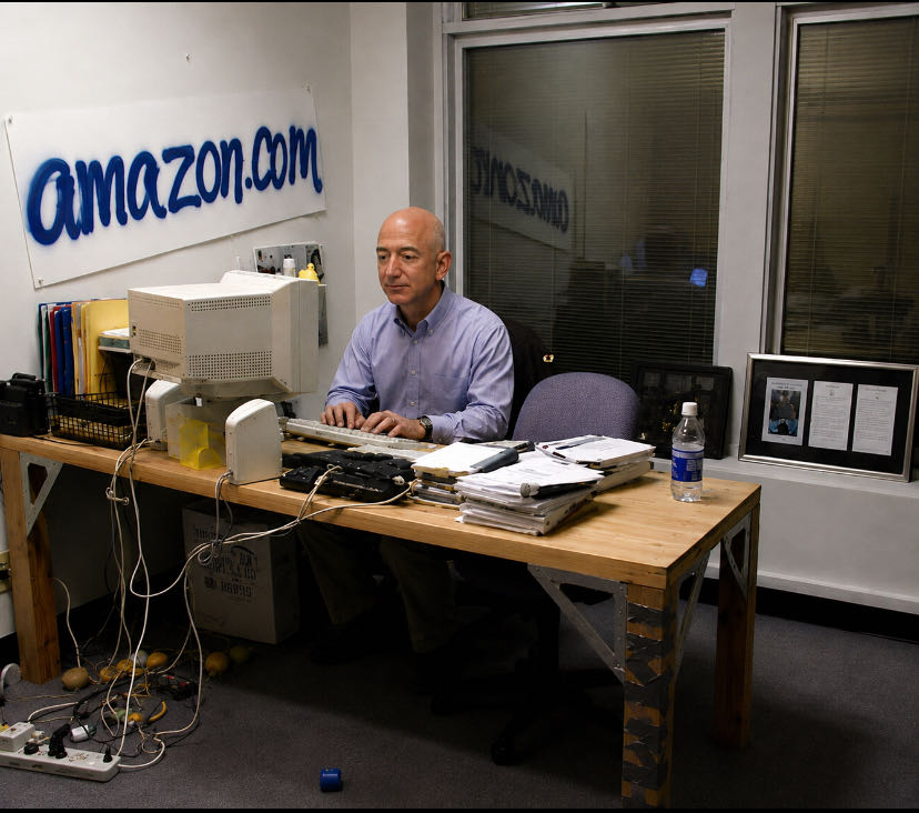 “A photo of Jeff Bezos from the early days of his career.”🧐