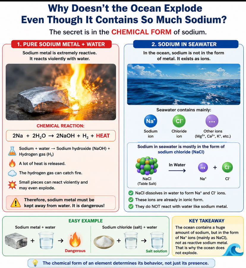 🌊 Why Doesn’t the Ocean Explode Even Though It Contains So M